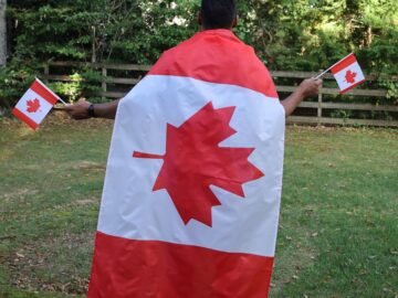 Canada National Flag Cape Patriotic Sports Fan Costume for Independence Day and World Cup Events (Canada)