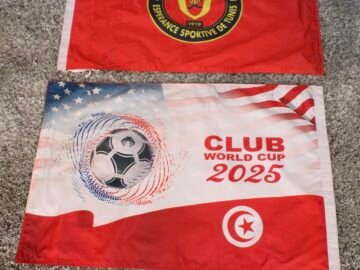 Esperance SC Special Club World Cup Design, Tunisia, USA National Team Design, Soccer Fans USA Double Sided Flag, Polyester