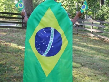 Brazil National Cape Flag, 3 x 5 Feet, Patriotic Sports Fan Costume for Independence Day and World Cup Events (Brazil)