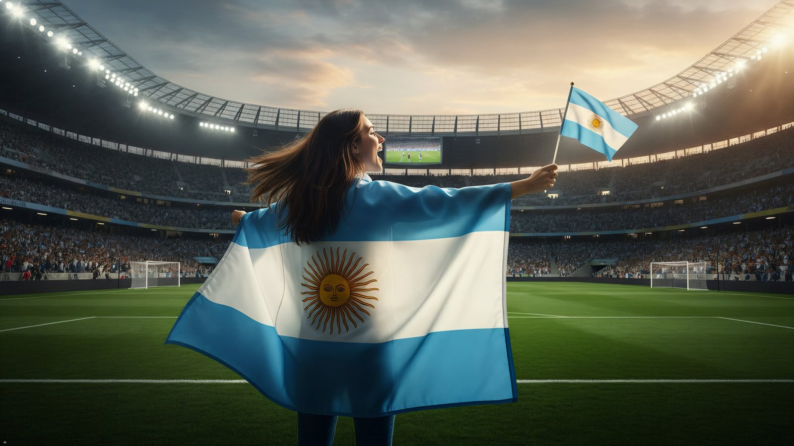 Argentina National Flag Shoulder Body Cape, 3 x 5 Feet, Lightweight Polyester, Double Sided, with Arm Sleeves, Soccer Fans USA (Argentina) - Image 7