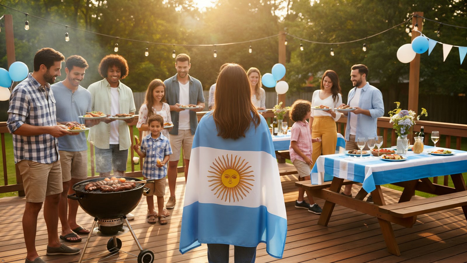 Argentina National Flag Shoulder Body Cape, 3 x 5 Feet, Lightweight Polyester, Double Sided, with Arm Sleeves, Soccer Fans USA (Argentina) - Image 4