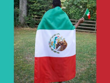 Mexico National Flag Cape, Patriotic Sports Fan Costume for Independence Day and World Cup Events (Mexico)
