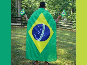 Brazil National Cape Flag, 3 x 5 Feet, Patriotic Sports Fan Costume for Independence Day and World Cup Events (Brazil)