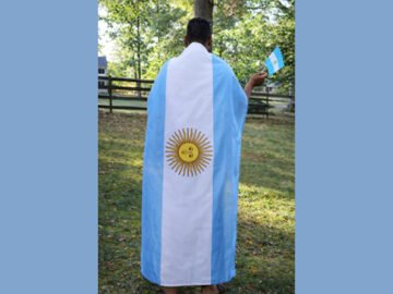 Argentina National Flag Cape Cloak Flag, 3 x 5 Feet, Patriotic Sports Fan Costume for Independence Day and World Cup Events (Argentina)
