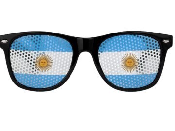 Argentina Sunglasses Patriotic Flag Design, Black Frame