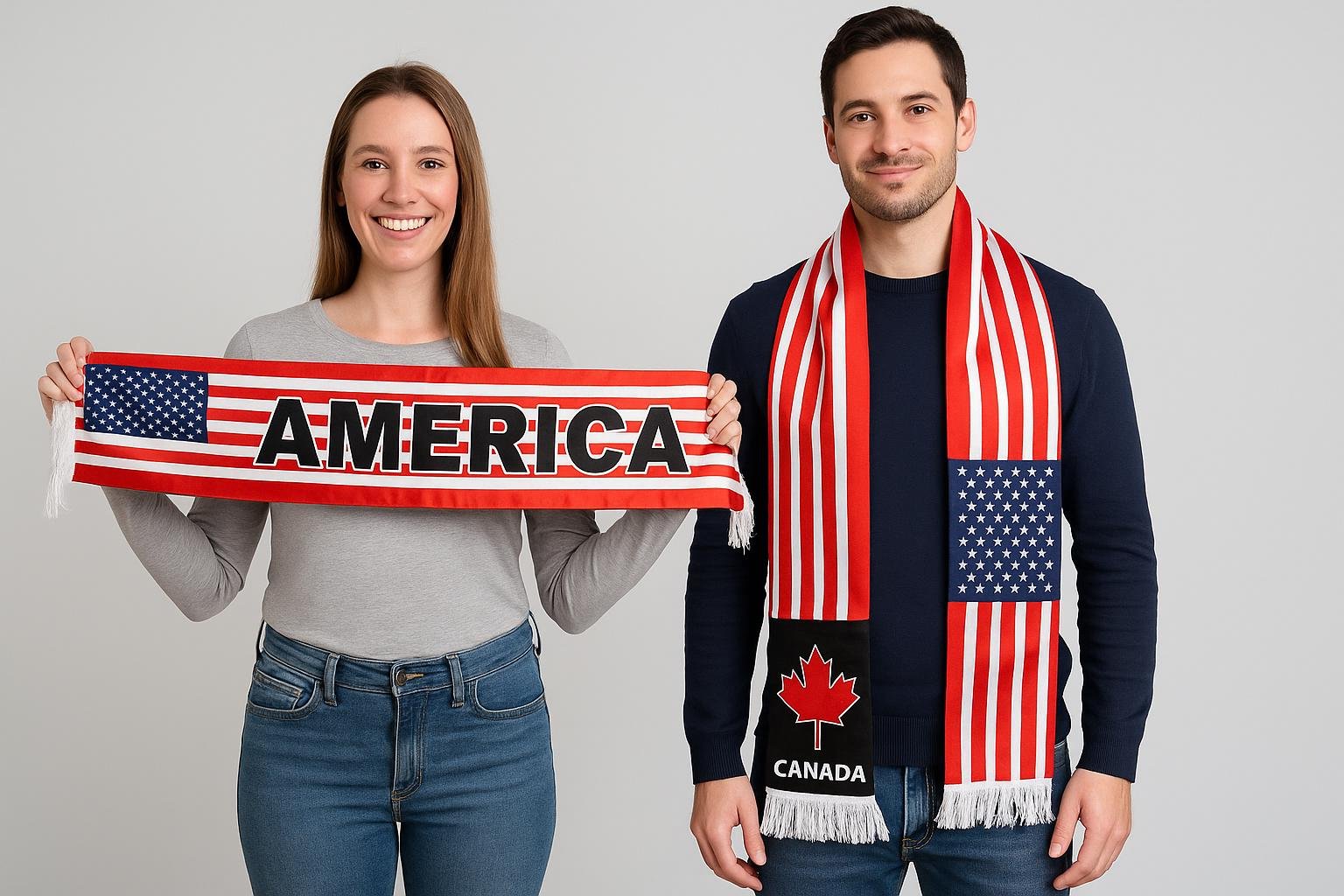 American Flag Scarf, Red White Blue Striped Design with Fringe, Patriotic Fan Wear - Image 4